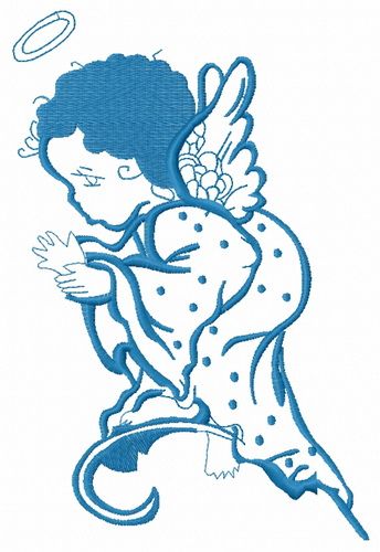 Angel with Christmas candle 3 machine embroidery design
