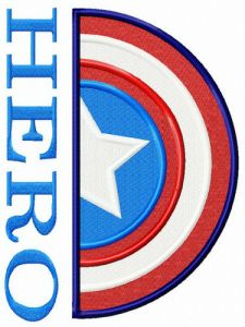 Captain America hero embroidery design