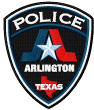 Texas Arlington police department badge embroidery design