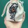 Cotton bag with tiger embroidery design