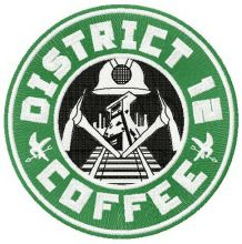 District 12 coffee embroidery design