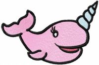 Pink whale free embroidery design
