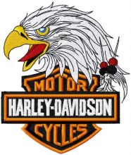 Harley Davidson eagle logo 2 embroidery design