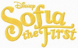 Sofia the First one color logo 2 embroidery design
