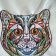 In hoop mosaic cat embroidery design