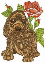 Cocker Spaniel puppy embroidery design