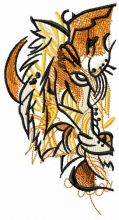 Tiger's muzzle embroidery design