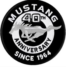 Mustang Anniversary 1964 logo embroidery design