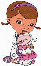 Doc McStuffins and Lambie embroidery design