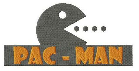 Pac-Man logo machine embroidery design