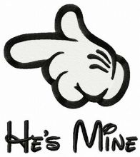 He's mine Mickey mouse mickey hand embroidery design