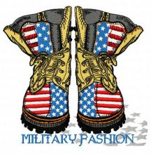 Military fashion embroidery design