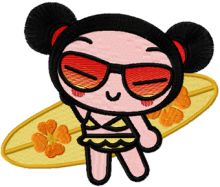Pucca Surfer  embroidery design