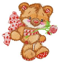 Old bear toy gift embroidery design