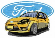 Ford car embroidery design