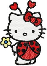 Hello Kitty Ladybug Costume  embroidery design