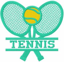 Tennis logo embroidery design