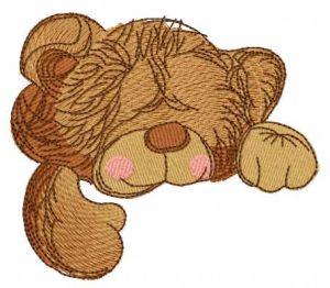 Sleeping Teddy bear toy embroidery design