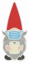 Gnome with face mask embroidery design