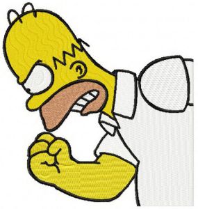 Homer angry embroidery design