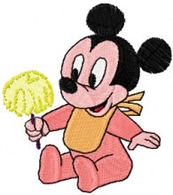 Minnie Mouse with ice cream embroidery design