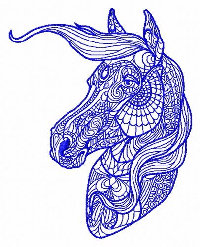 Mosaic horse 7 machine embroidery design