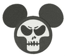 Mickey with skull mask embroidery design