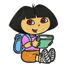 Dora the Explorer with Book embroidery design