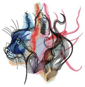 Spirit of lynx embroidery design