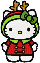 Hello Kitty Christmas Costume embroidery design