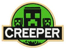 Creeper badge embroidery design