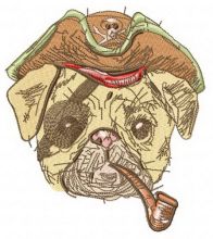 Pirate pug-dog 3 embroidery design