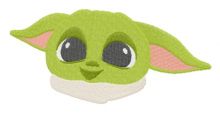 Yoda kid face embroidery design