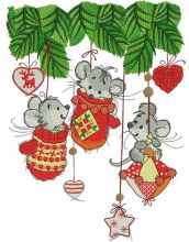Christmas mice embroidery design