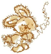 Bunny decorating home embroidery design