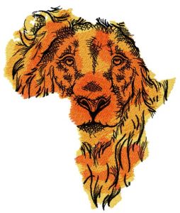 African lion embroidery design