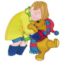 Christopher Robin and Winnie Pooh embroidery design