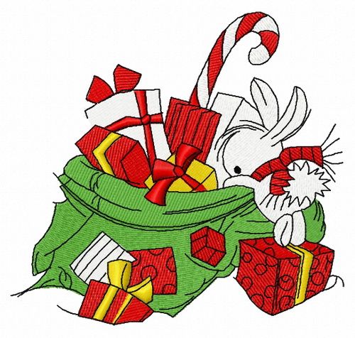 Presents for bunnies 5 machine embroidery design