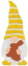 Gnome with chocolate bunny embroidery design