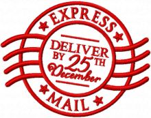 Express mail deliver by 25th december embroidery design