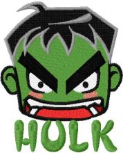Incredible Hulk chibi 3 embroidery design