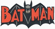 Batman old comics logo embroidery design