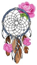 Romantic dreamcatcher embroidery design