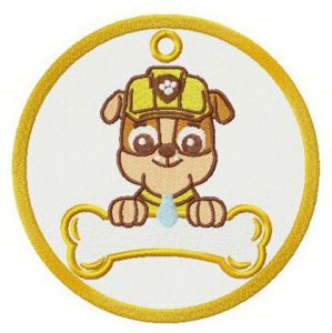 Rubble badge embroidery design