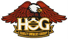 Harley owners group logo embroidery design