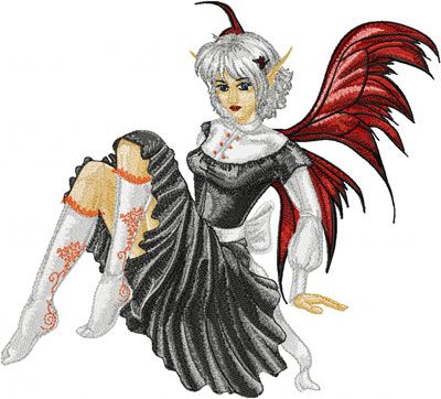 Modern Fairy Gothic machine embroidery design