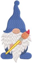 Gnome painter embroidery design
