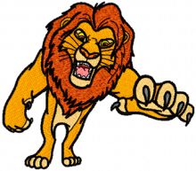 Lion Attacks embroidery design