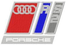 Audi RS2 Porsche logo embroidery design