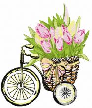 Basket with tulips 2 embroidery design
